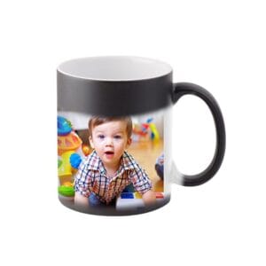 11oz Black Hidden Colour Changing Mug Hero Shot Heat Mug SUblimation Blank