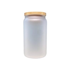 12oz Frosted Glass Tumbler with Bamboo Lid Without Straw Sublimation Blank Australia