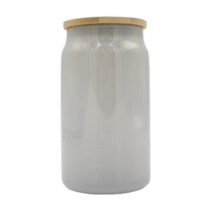 15oz Glitter Glass Grey Libby Cooler With Bamboo Lid Sublimation Blank Front With Lid