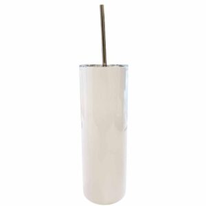 20oz Skinny Straight Tumbler White Gloss Sublimation Blank Stainless Steel Australia