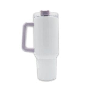 40oz Travel Mug Colourful Handle Purple Sublimation Blank Side Shot
