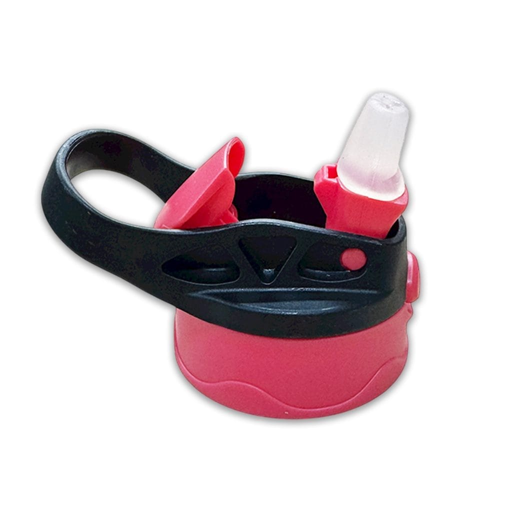 Black Handle Red Lid Old Style Kids Bottle Lid Wave Pattern