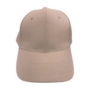 Cap Adult 6 Panel Cotton Blank Beige DTF Embroidery Front