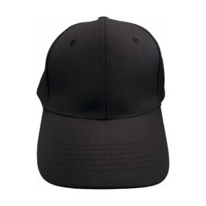 Cap Adult 6 Panel Cotton Blank Black DTF Embroidery Front