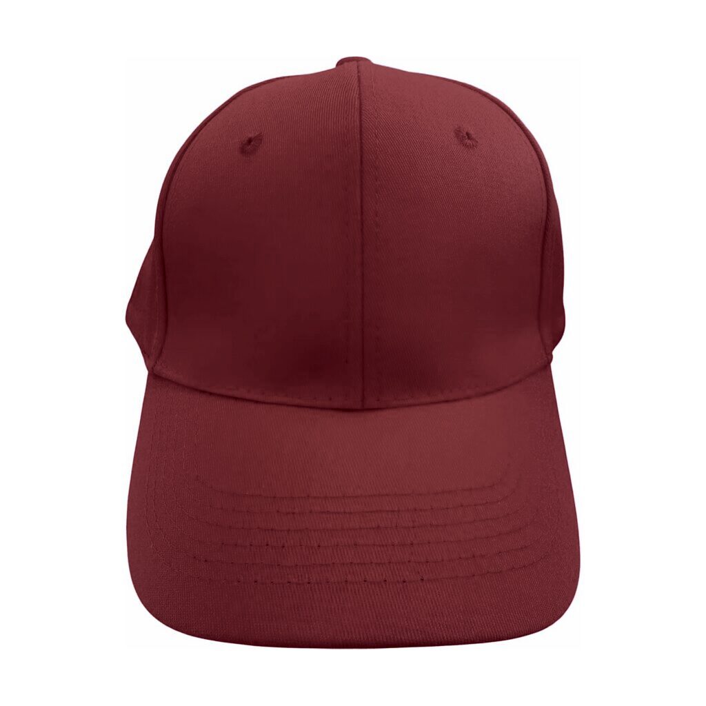 Cap Adult 6 Panel Cotton Blank Burgundy DTF Embroidery Front