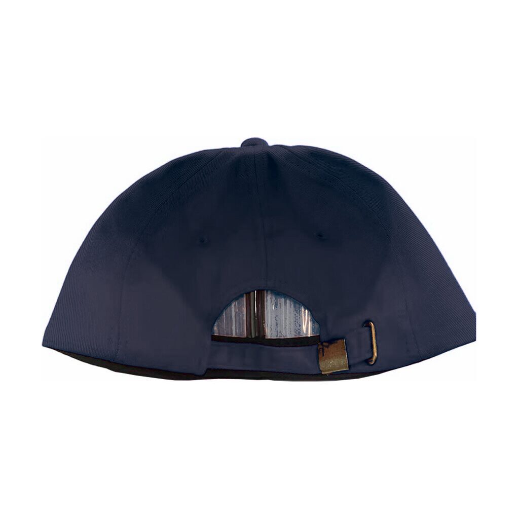 Cap Adult 6 Panel Cotton Blank Navy DTF Embroidery Back