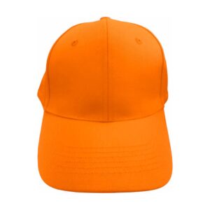 Cap Adult 6 Panel Cotton Blank Orange DTF Embroidery Front