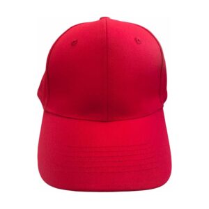 Cap Adult 6 Panel Cotton Blank Red DTF Embroidery Front