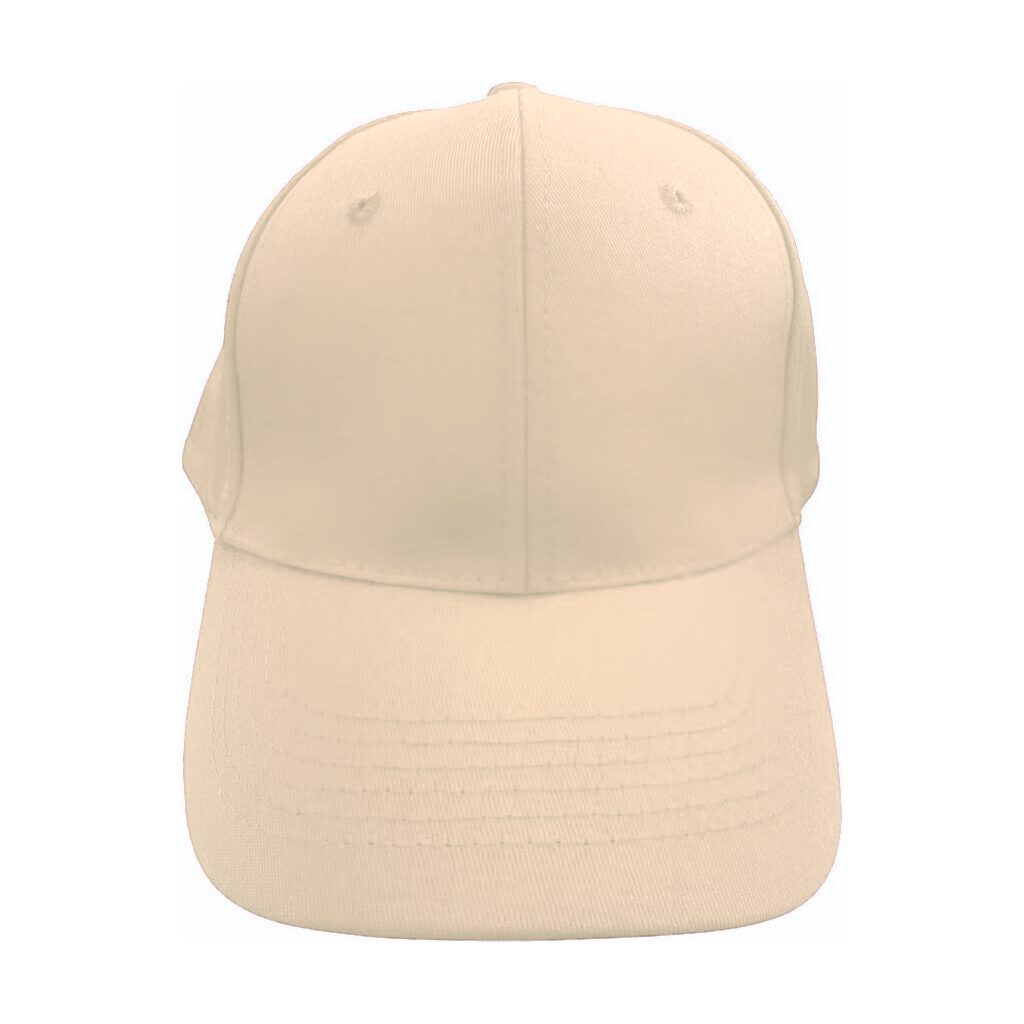 Cap Adult 6 Panel Cotton Blank Sand DTF Embroidery Front
