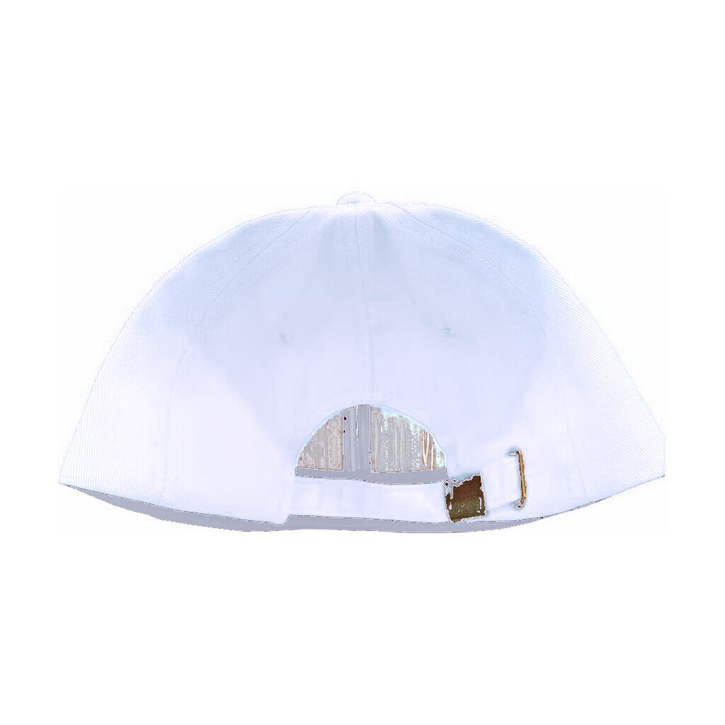 Cap Adult 6 Panel Cotton Blank White DTF Embroidery Back