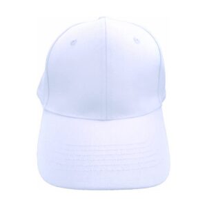 Cap Adult 6 Panel Cotton Blank White DTF Embroidery Front
