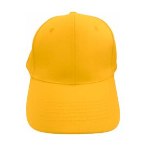 Cap Adult 6 Panel Cotton Blank Yellow DTF Embroidery Front
