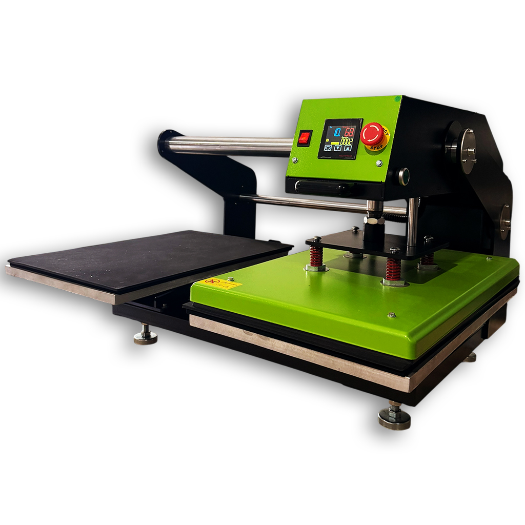 Dual Pneumatic Heat Press without Lasers Sublimation DTF Angled Turned On