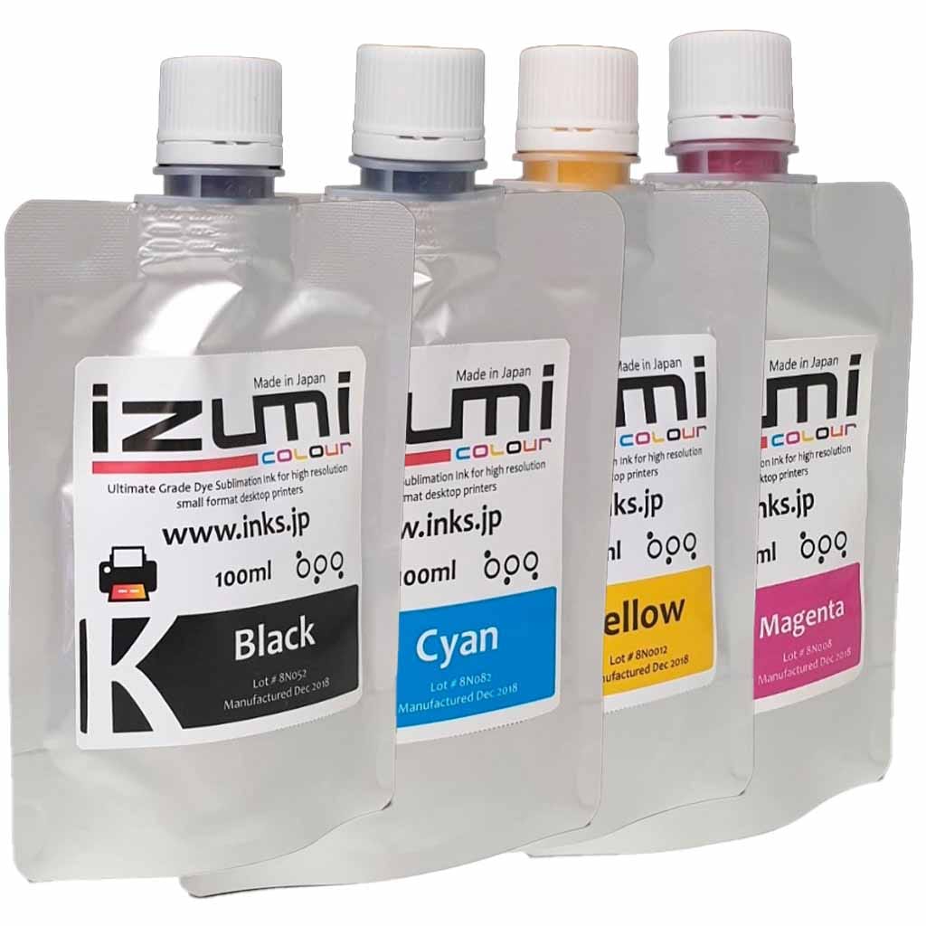 Izumi Dye Sublimation Ink CMYK 4 Pack 100ml sub Australia
