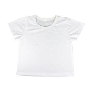 Kids Polyester Tee Shirt White Size 80 Front Sublimation Blank Australia
