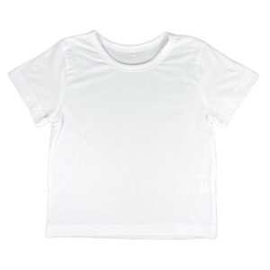 Kids Polyester Tee Shirts White Size 90 Front Sublimation Blank Australia