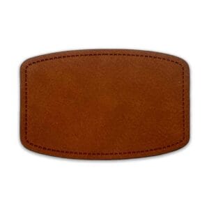 Leather Adheasive Patches Rectangle Rounded Brown