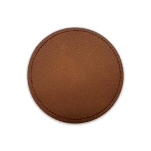 Leather Adheasive Patches Round Brown