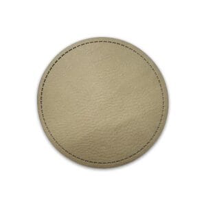 Leather Adheasive Patches Round Light Brown