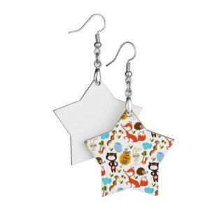 MDF Ear Ring Star Medium Sublimation Blank