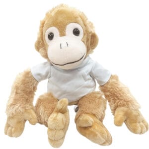 Monkey Plush Toy Front With T Shirt Sublimation Blank Sitting Australia