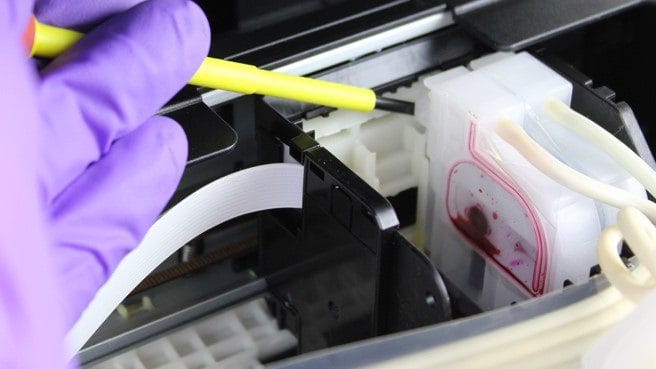 Removing EcoTank printer dampers
