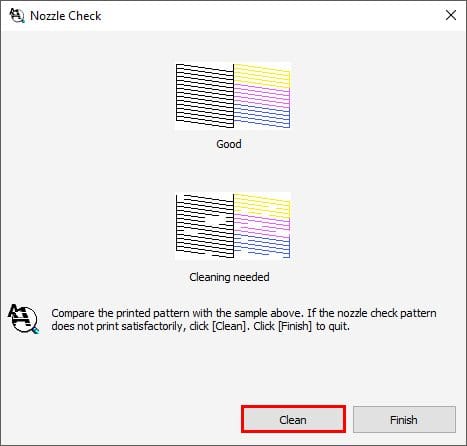 Sublimation printer nozzle check pattern