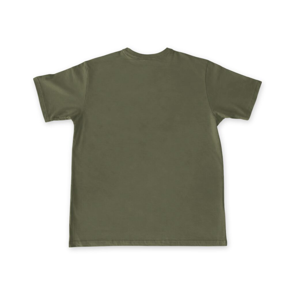 Unisex Cotton T Shirt Crew Neck Blank Army Green 2XL DTF DTG Back