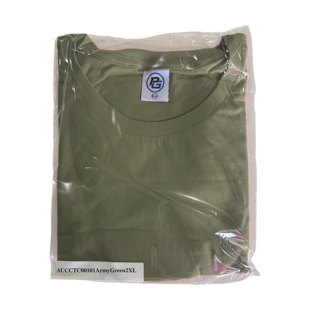 Unisex Cotton T Shirt Crew Neck Blank Army Green 2XL DTF DTG Packed