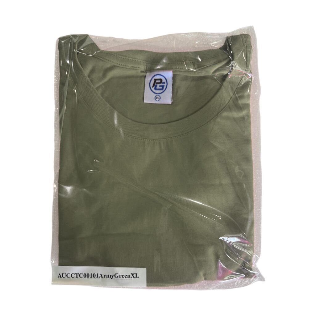 Unisex Cotton T Shirt Crew Neck Blank Army Green XL DTF DTG Packed
