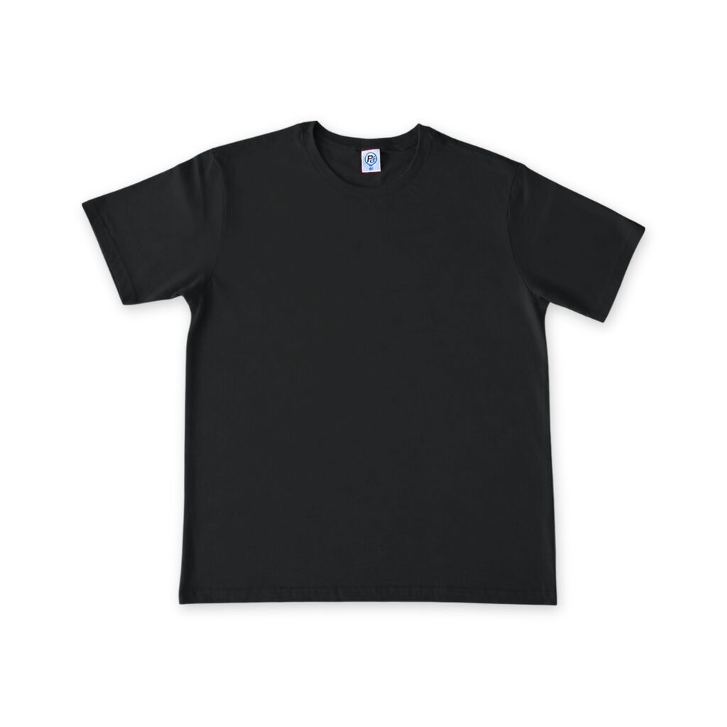 Unisex Cotton T Shirt Crew Neck Blank Black 2XL DTF DTG Front