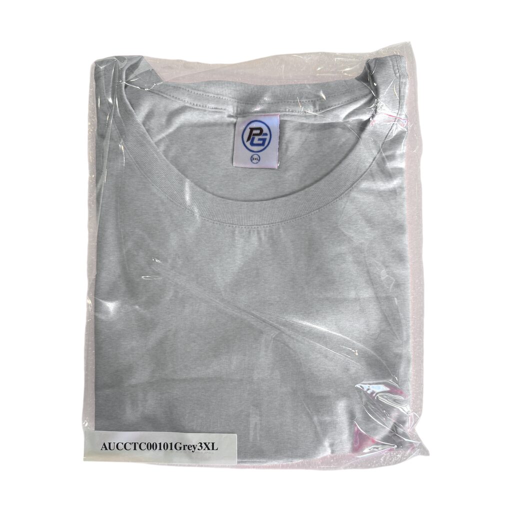 Unisex Cotton T Shirt Crew Neck Blank Grey 3XL DTF DTG Packed
