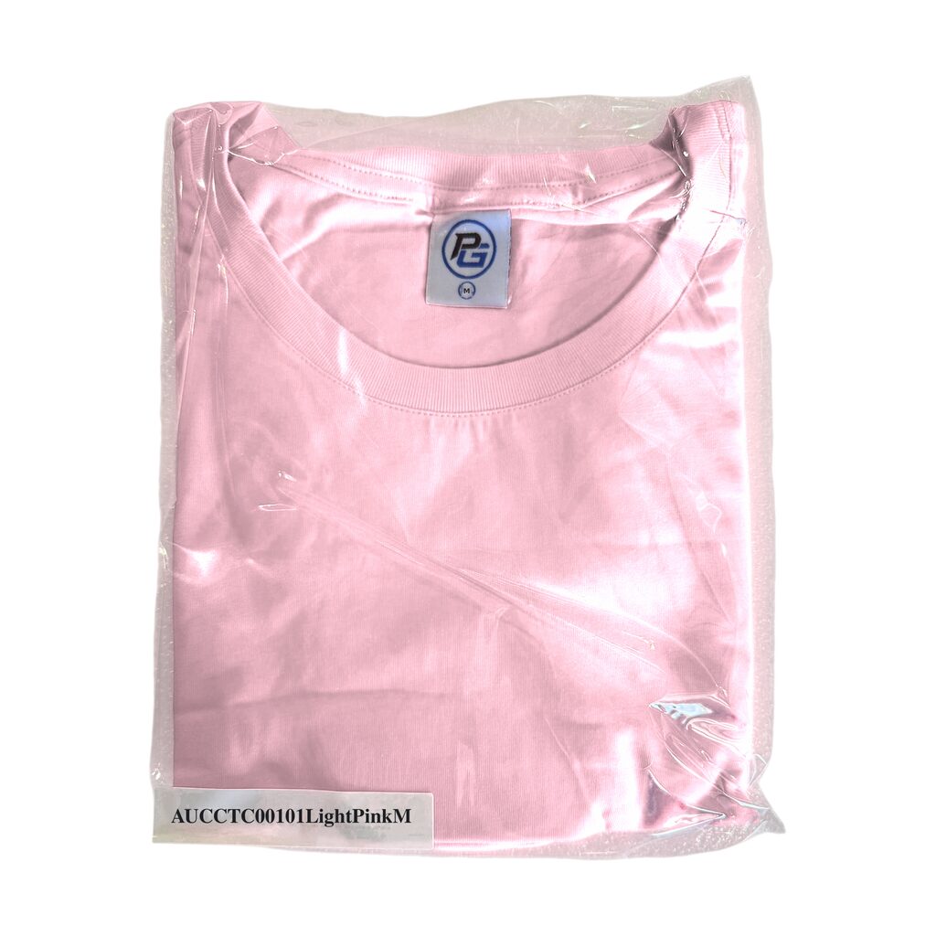 Unisex Cotton T Shirt Crew Neck Blank Light Pink M DTF DTG Packed