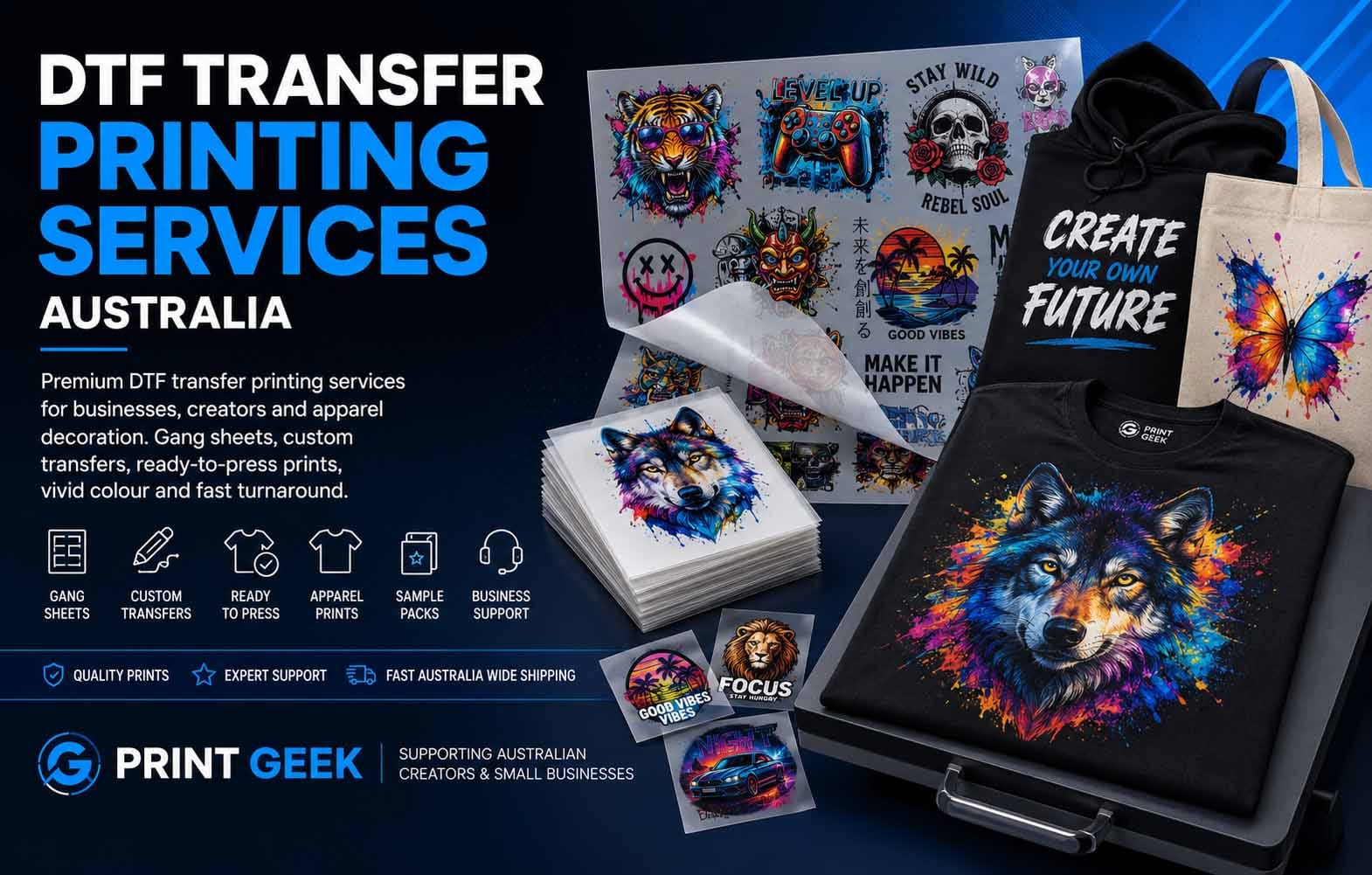 DTF transfer printing services category at Print Geek