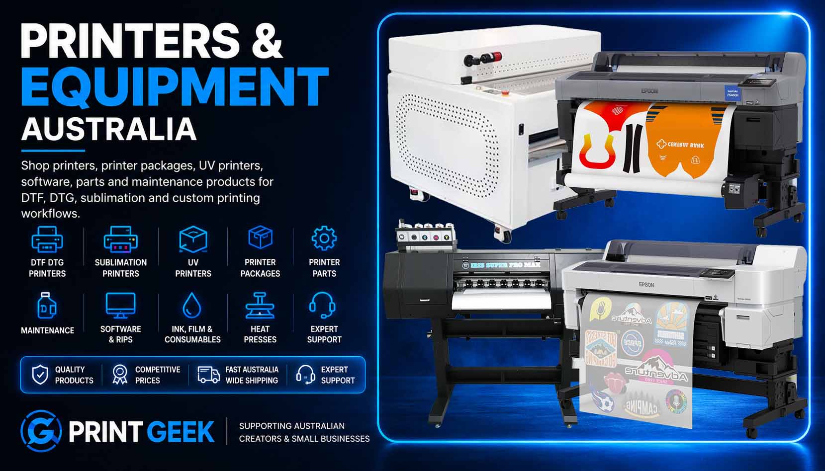 Printers and print equipment category at Print Geek Australia