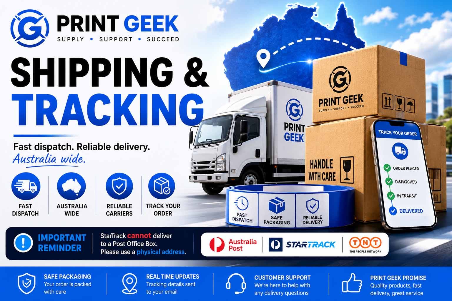 Shipping & Tracking | Print Geek Delivery Information Australia