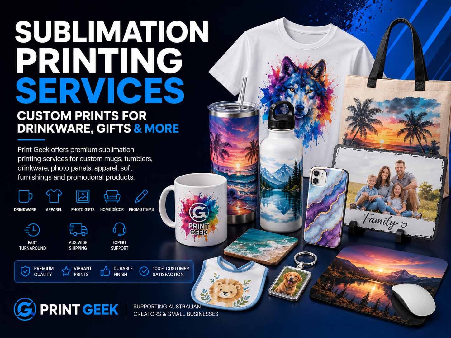 Sublimation printing services category at Print Geek
